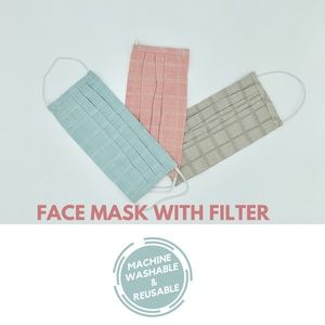 3-Pack Washable Reusable Face Masks with Filter